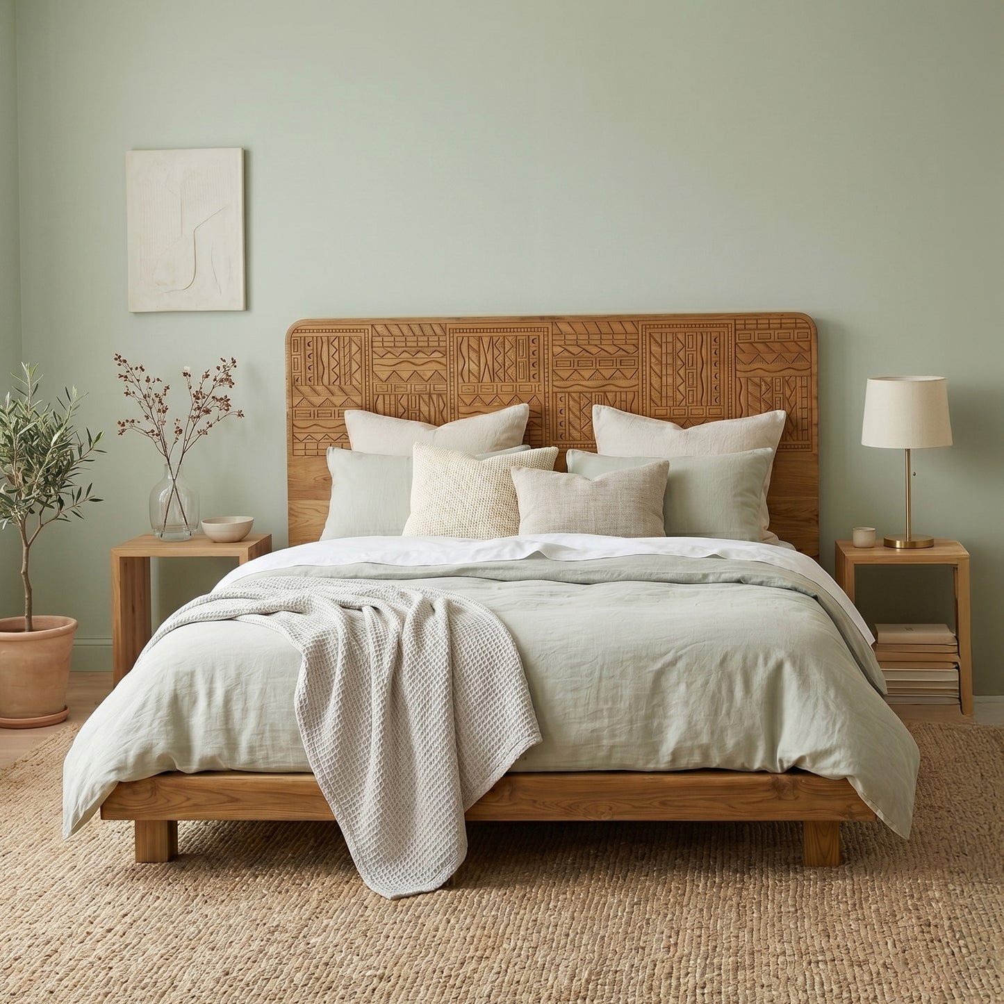 Teak Wooden Bed Frame "Muda" - King Size