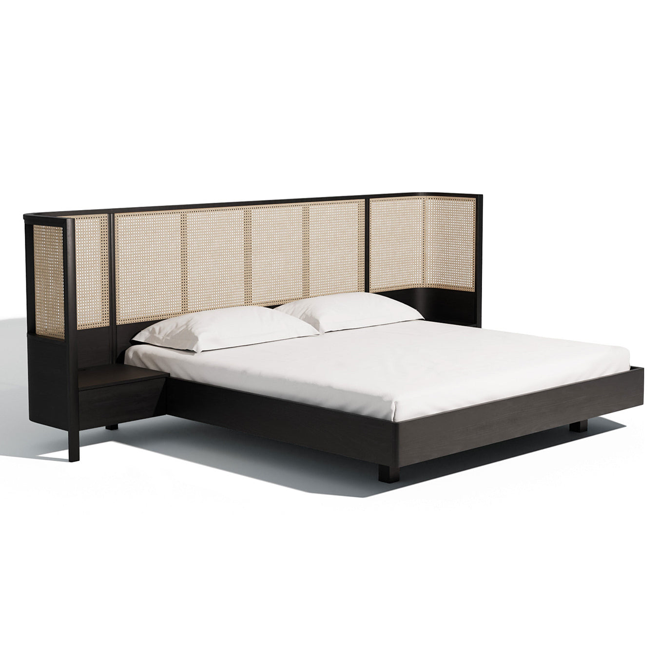 Rinjani Storage Bed in Black & Natural