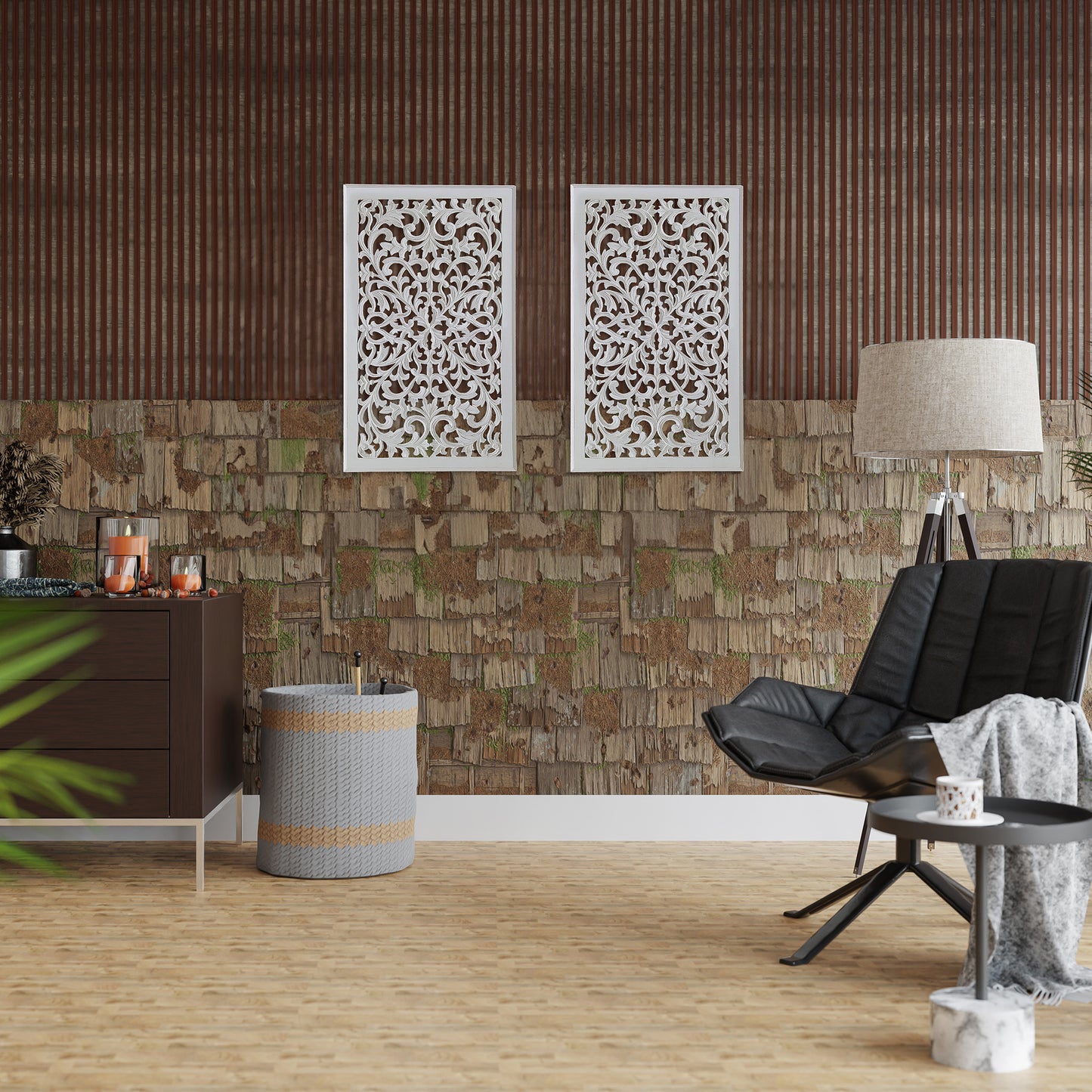 Carved Decorative Panel "Sekar" - 100 x 60 cm