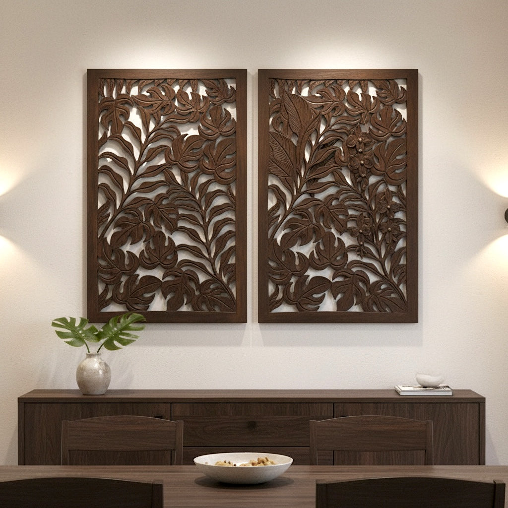 Carved Decorative Panel "Tropika" - 65 x 45 cm