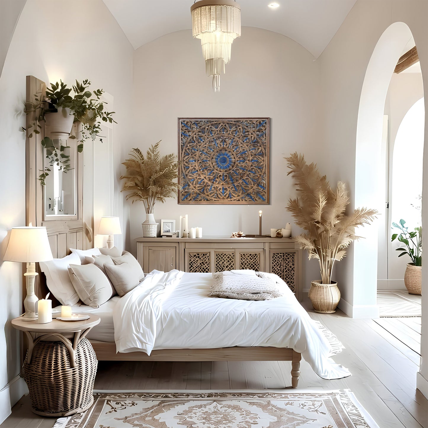 Large Carved Decorative Panel "Tropis" - 120 cm