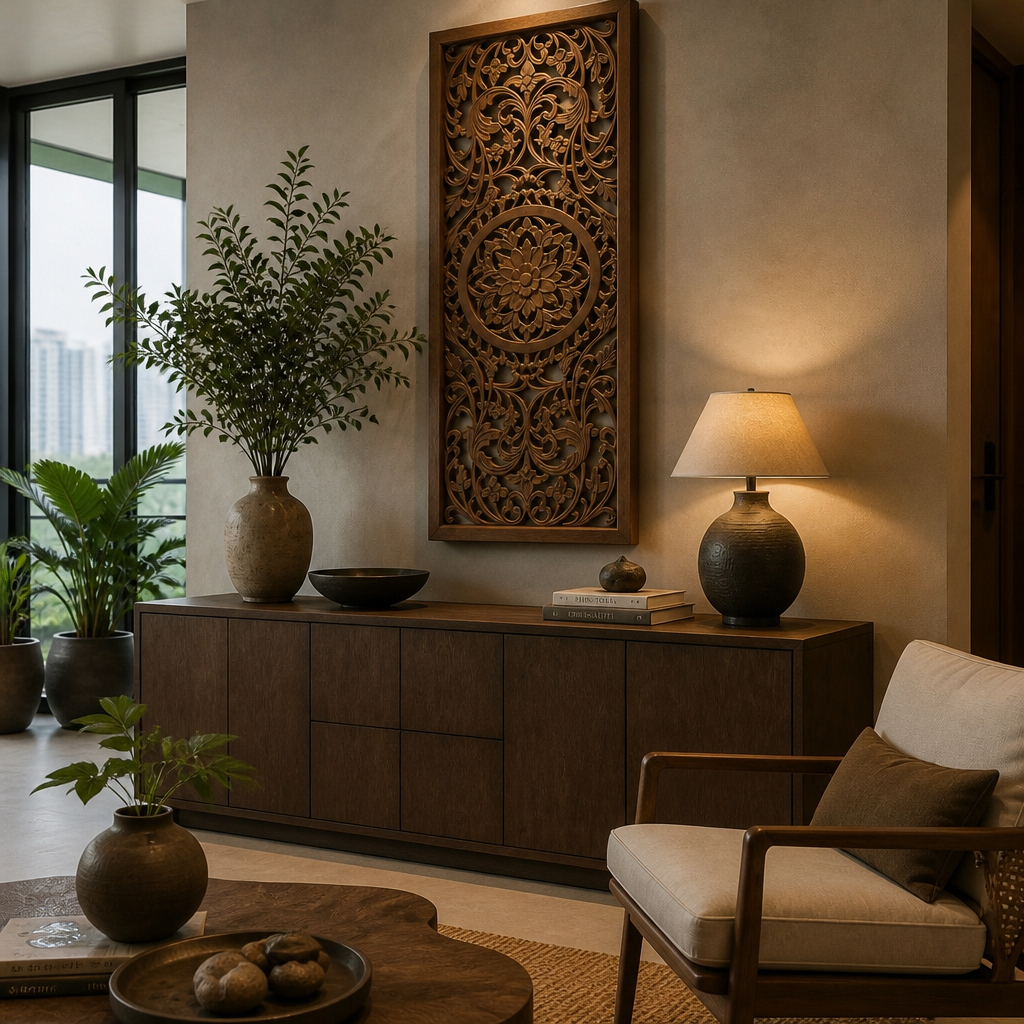 Decorative Panel "Amara" - Natural Brown - 100 x 40 cm