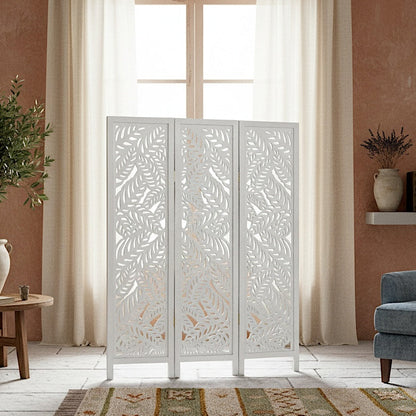 Carved Room Divider "Amara" 170 cm - White