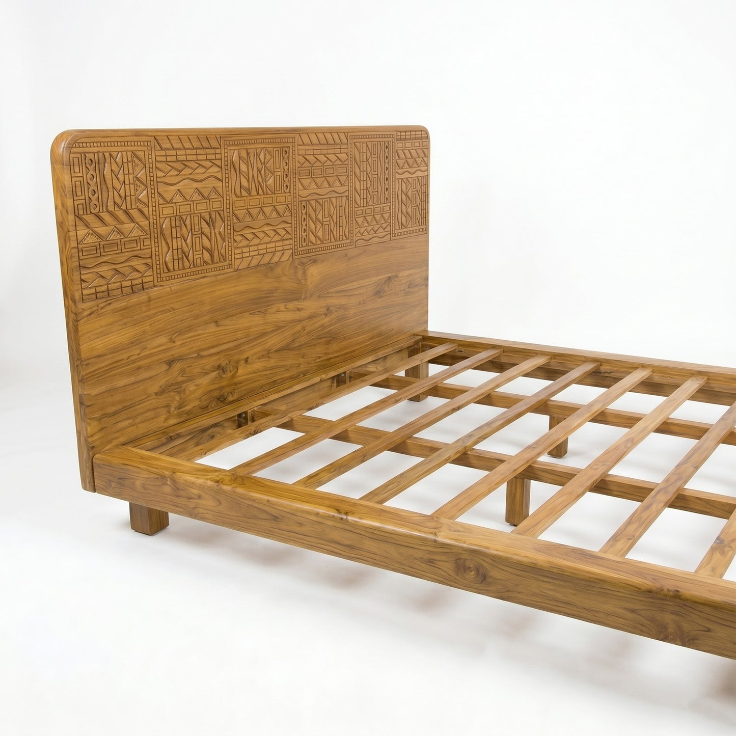 Teak Wooden Bed Frame "Muda" - King Size