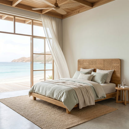 Teak Wooden Bed Frame "Muda" - King Size