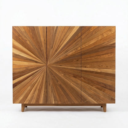 Wooden Carved Sideboard Console Cabinet “Gemilang” – Natural – 120 cm