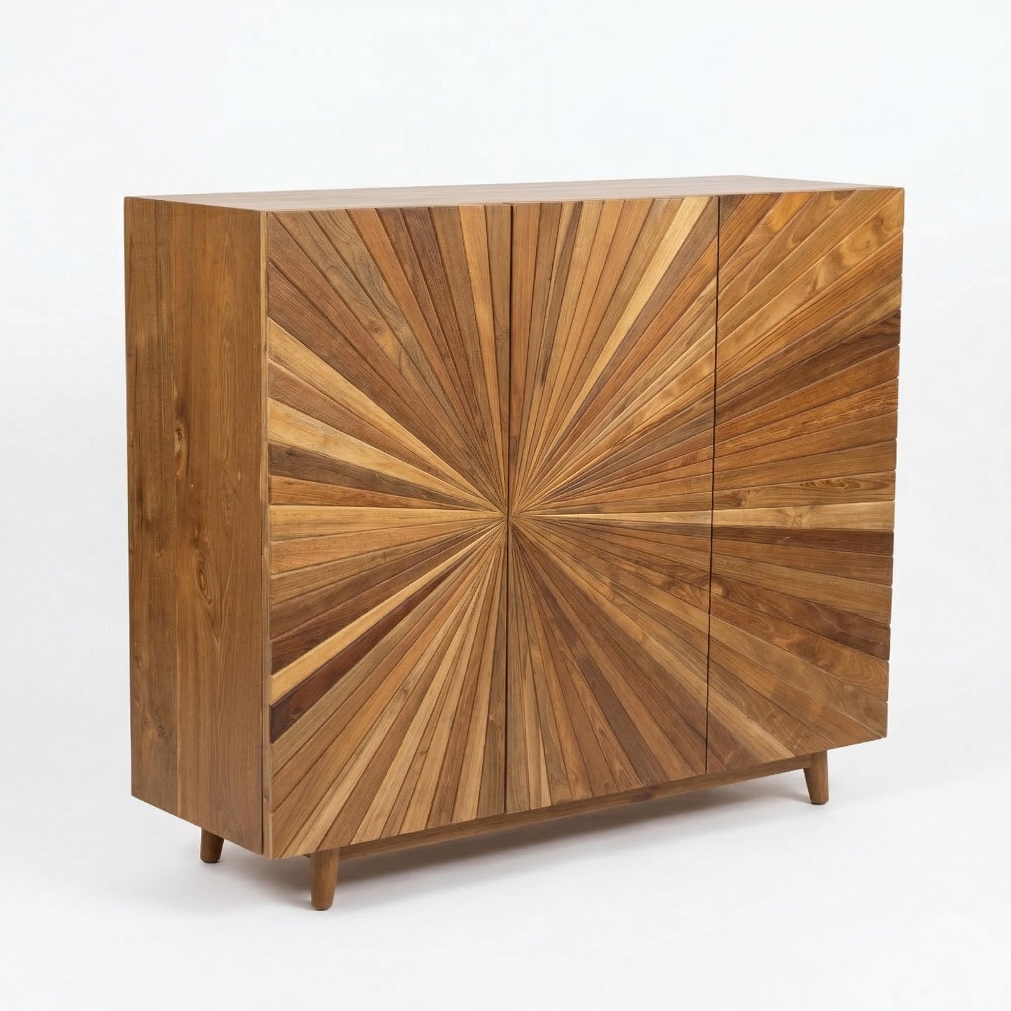 Wooden Carved Sideboard Console Cabinet “Gemilang” – Natural – 120 cm
