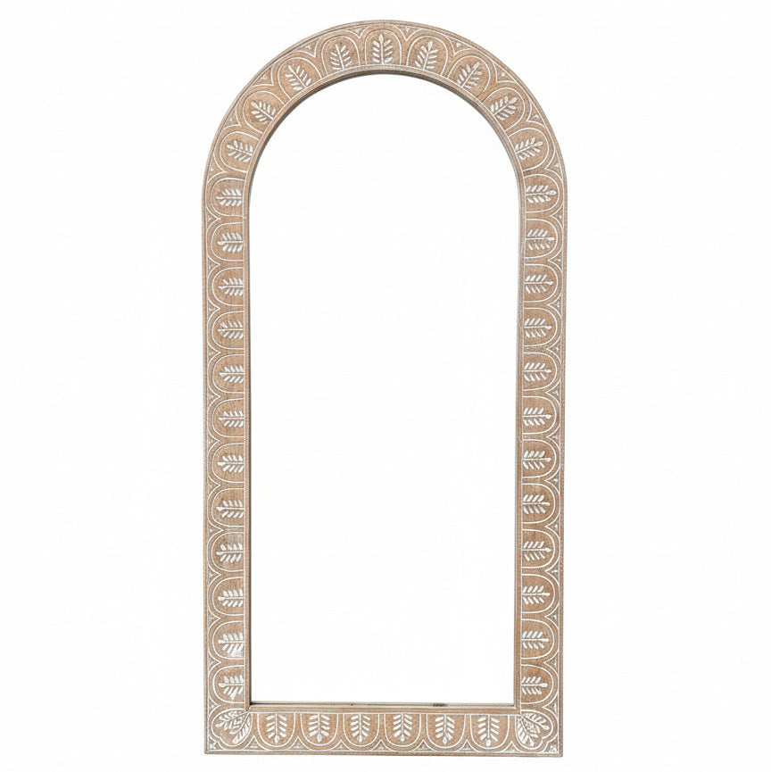 Hand Carved Mirror "Dedari" - Antic Wash - 180 cm