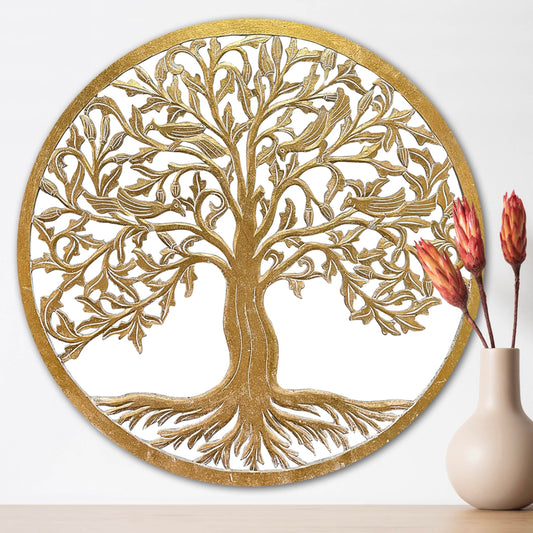 Decorative Mandala  "Tree of Life" - Gold wash - 110cm