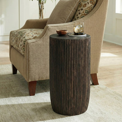 Wooden Side Table / Stool 'Modera' in Black - 60 x 35 cm