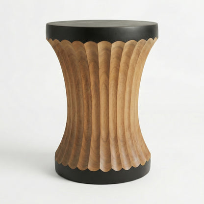 Sculptural Wooden Side Table / Stool 'Nyamanku' in Natural - 35 x 40 cm