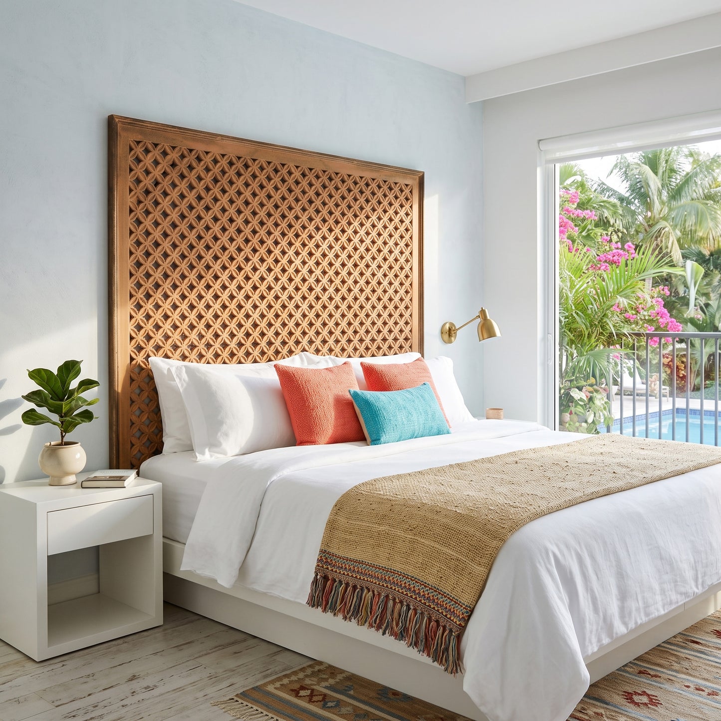 Carved Full Bed Headboard "Jagasatru" - USA