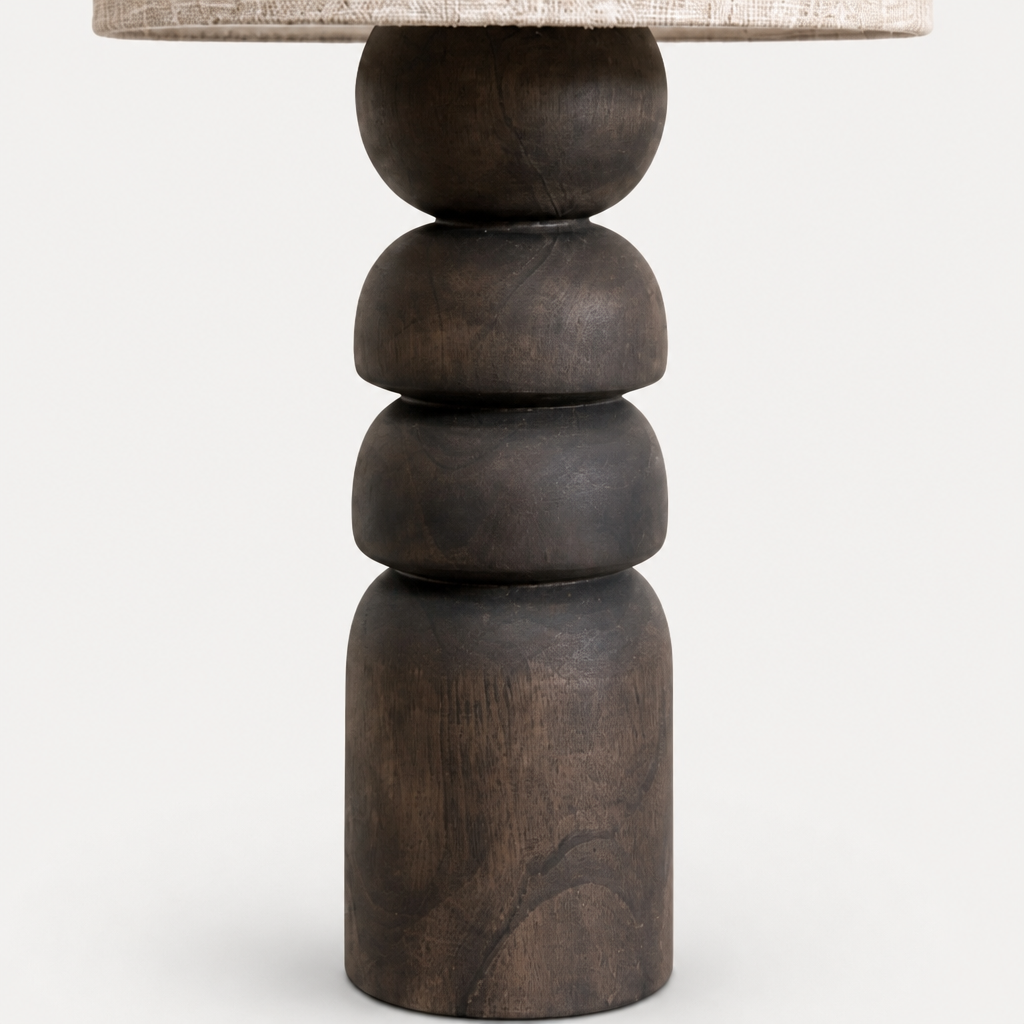 Wooden Table Lamp in Brown 'Le Kayo' - 65 cm