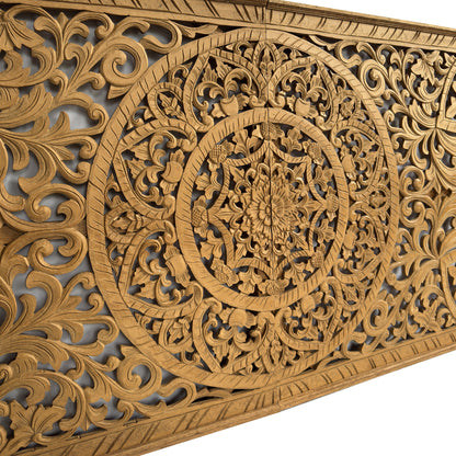 Half Size Mandala Bed Headboard "Manusa"- Natural - USA