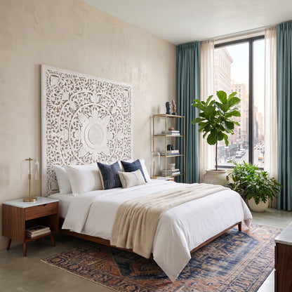 Carved Full Bed Headboard "Matahari"- USA