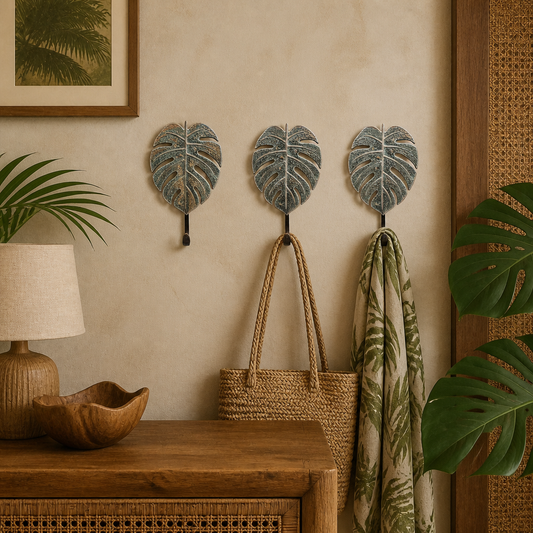 Brass Carved Hanger - Monstera