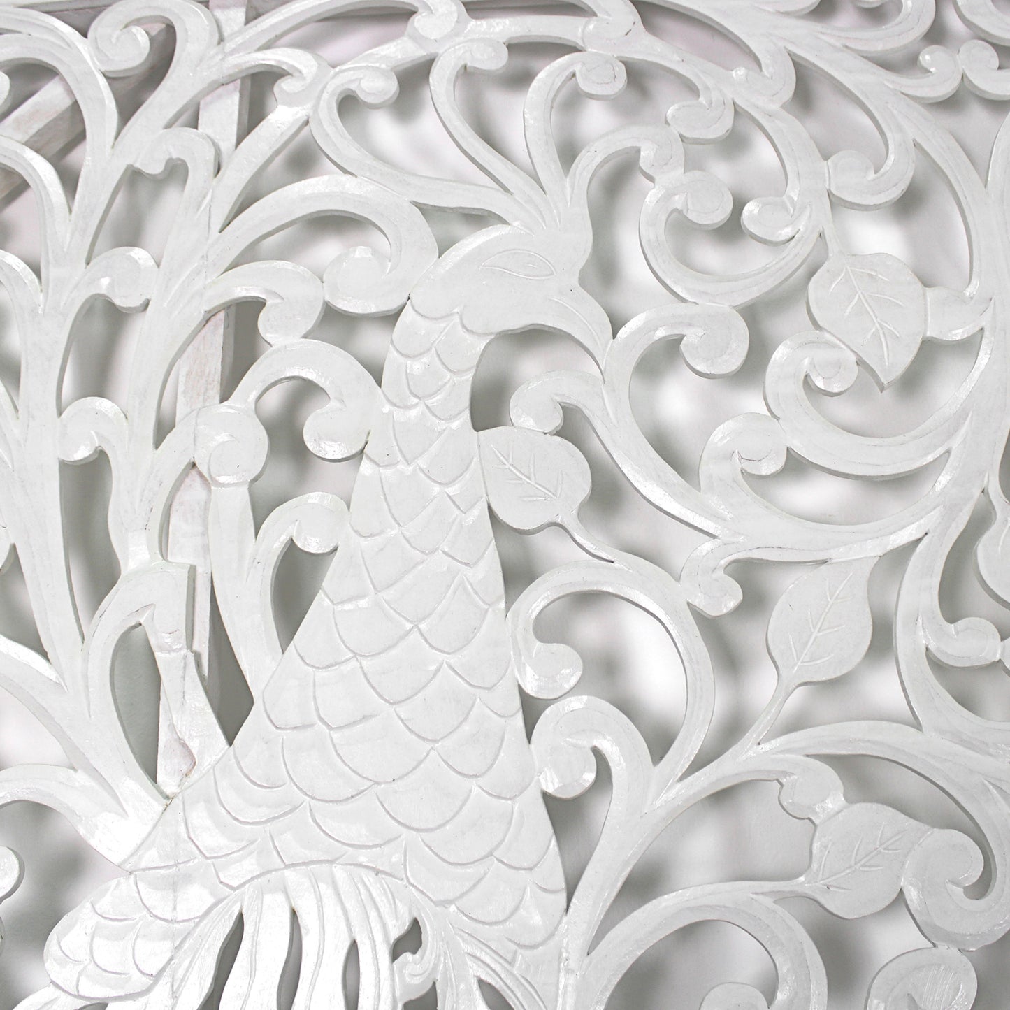 Carved Full Bed Headboard "Peacock" - USA