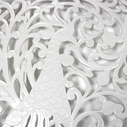 Carved Full Bed Headboard "Peacock" - USA