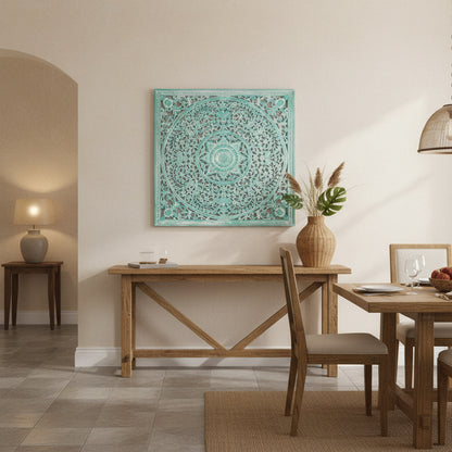 Decorative Panel "Peony" in Green Wash - 110 cm