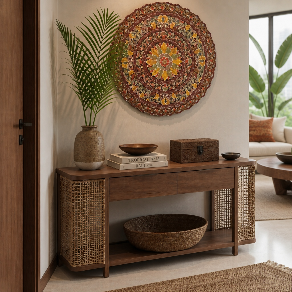 Carved Mandala Decorative Panel "Sri" - 100 cm