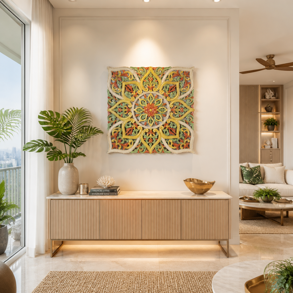 Carved Decorative Panel "Impian" - 80 x 80 cm