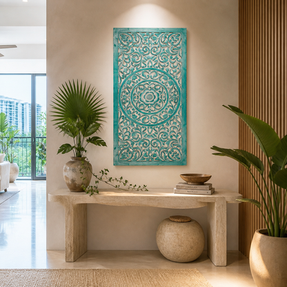 Carved Decorative Panel "Saffron" - 100 x 50 cm