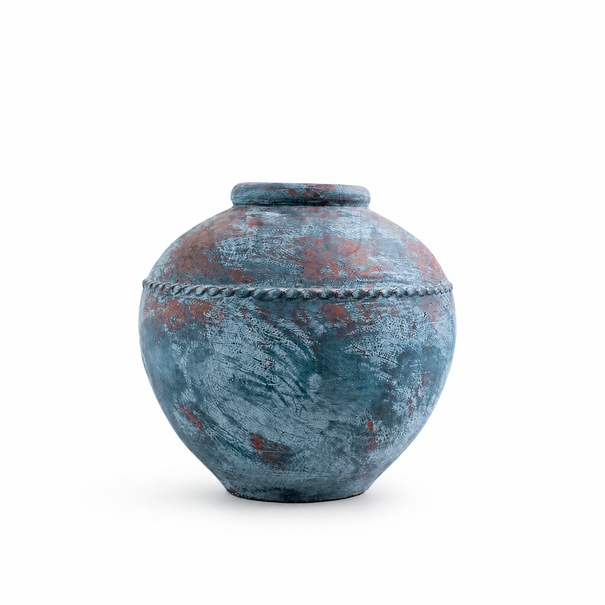 Decorative Vase “Menuh” – Blue Wash