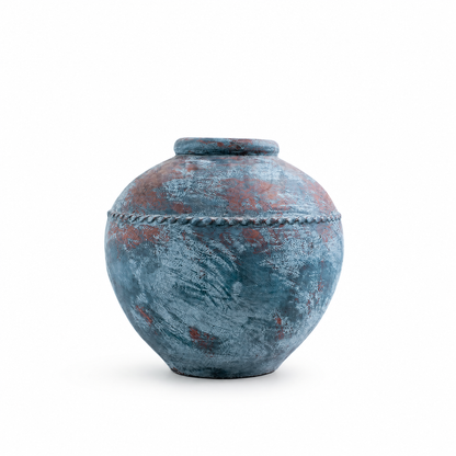 Decorative Vase “Menuh” – Blue Wash