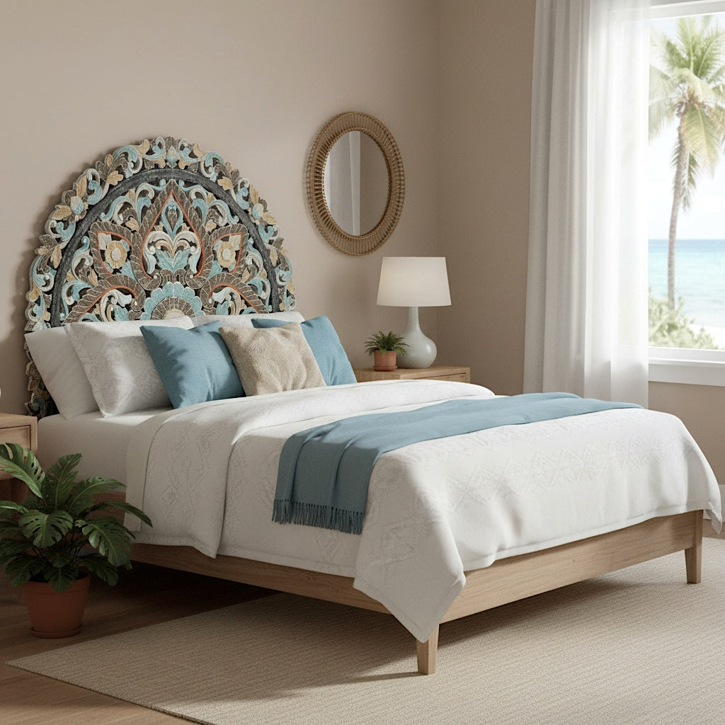 Half Moon Bed Headboard "Ayunina" - Multi-Color Pastel