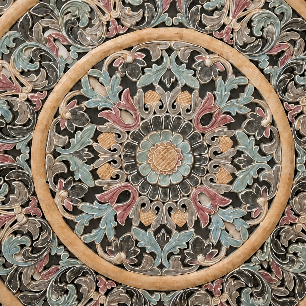 Carved Mandala Decorative Panel "Lou" - 100 cm