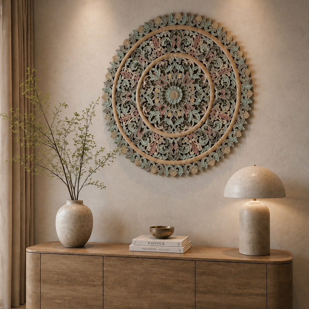 Carved Mandala Decorative Panel "Lou" - 100 cm
