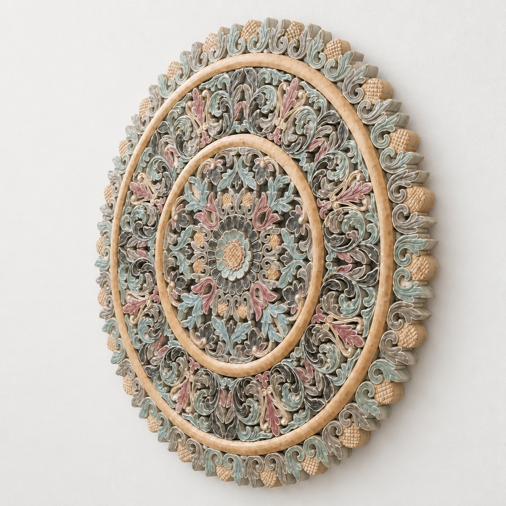 Carved Mandala Decorative Panel "Lou" - 100 cm