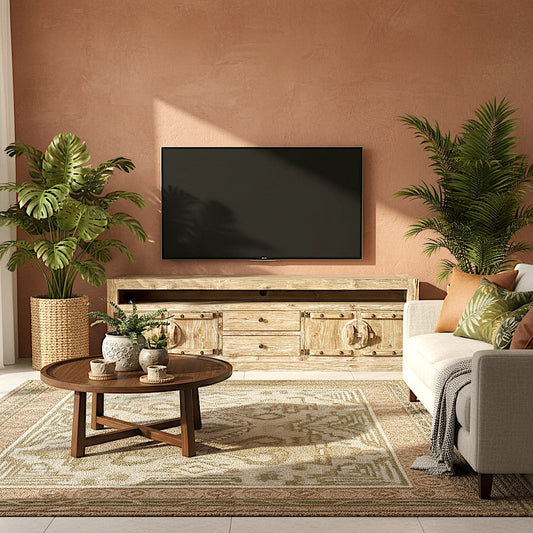 Wooden Media Console “Inggrid” – Natural Wash – 180 cm