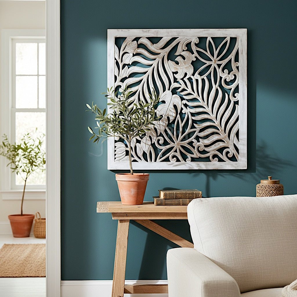 Carved Decorative Panel "Timur" - Antic Wash - 80 cm