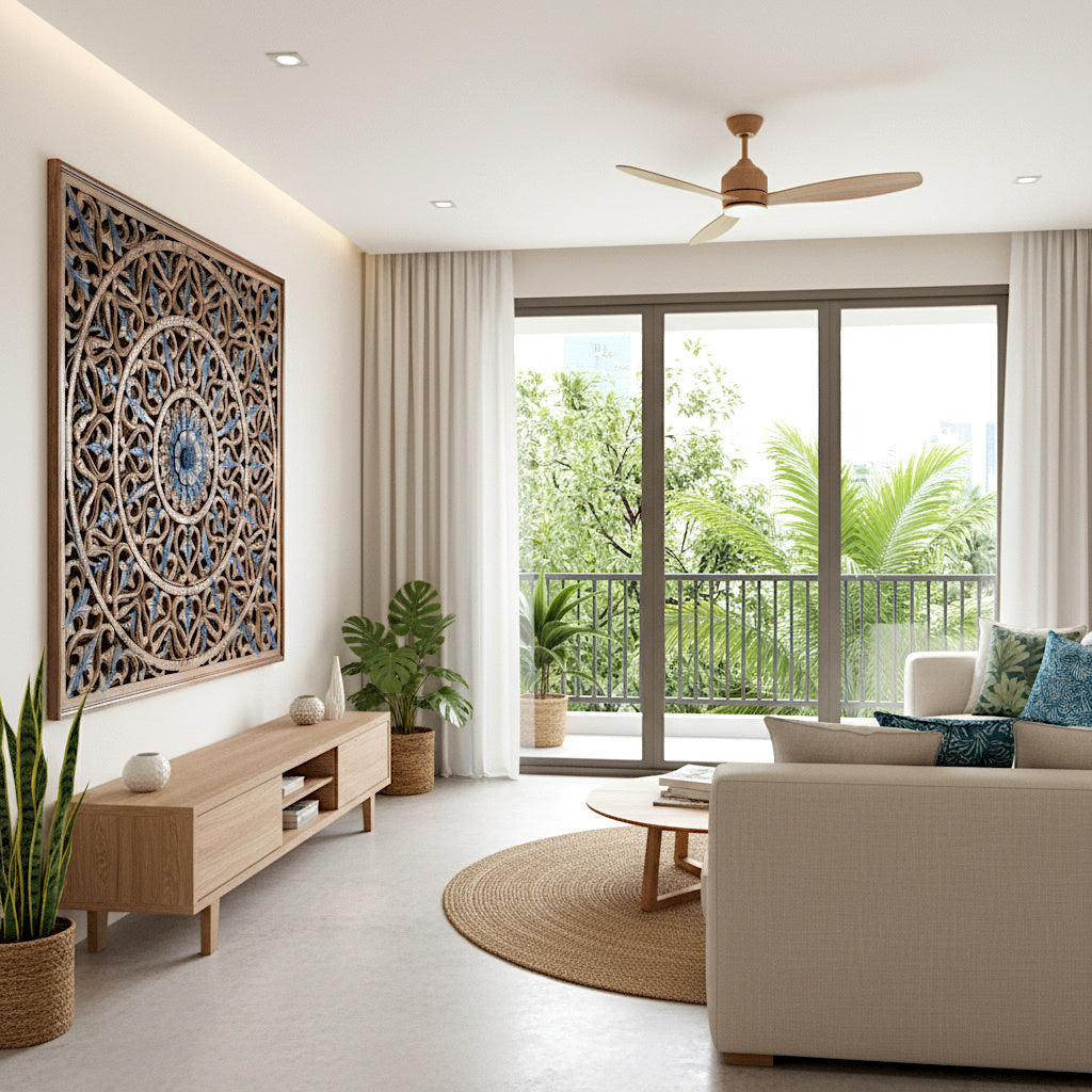 Large Carved Decorative Panel "Tropis" - 120 cm