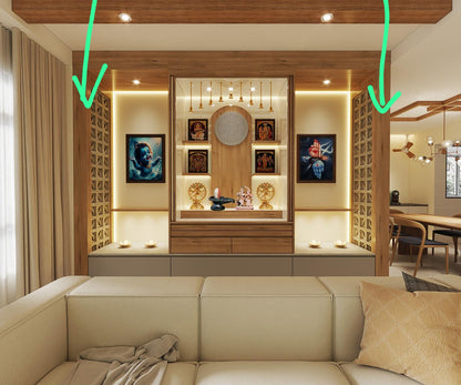 Custom Room Partition "Mikha" - Natural Brown