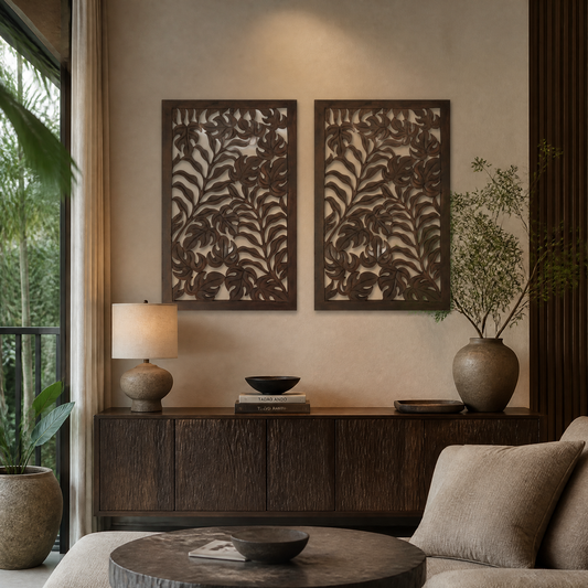 Carved Decorative Panel "Tropika" - 65 x 45 cm