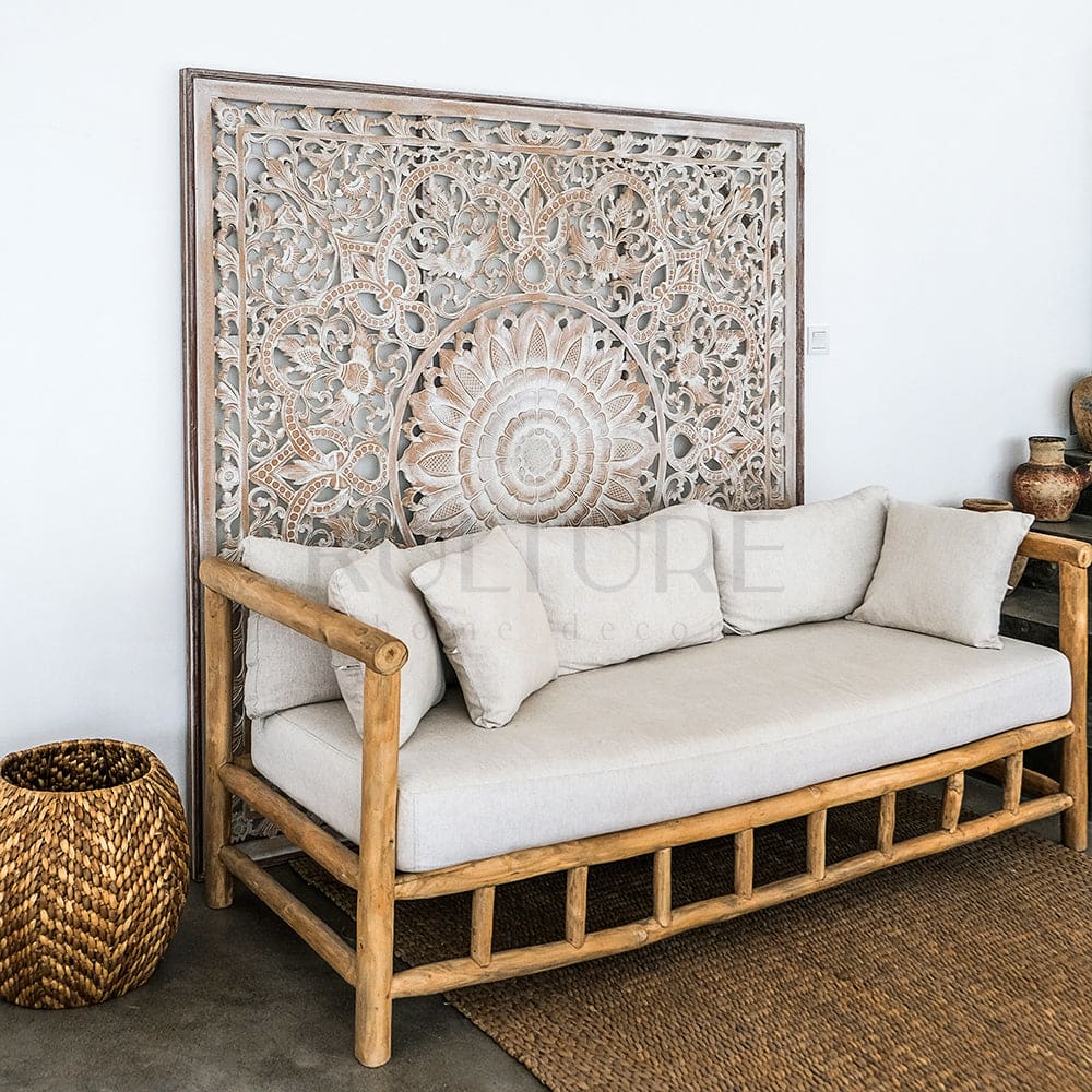 bed headboard raflessia antic wash bali design hand carved hand made home decorative house furniture wood material bed headboard design bed headboard ideas bed headboard panels worldwide shipping